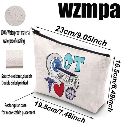 WZMPA CT Technologist Cosmetic Makeup Bag Radiologic Technologists Gift CT Tech Gifts Radiologist Zipper Pouch Bag For Women Girls (CT bag)