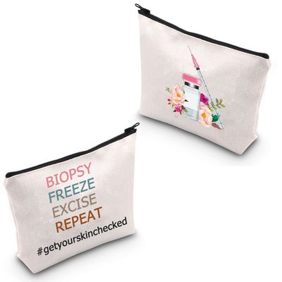 POFULL Biopsy Freeze Excise Repeat Cosmetic Bag Dermatology Nurse Gift Womens Skincare Dermatology Nurse Gift (Biopsy Freeze Cosmetic Bag)