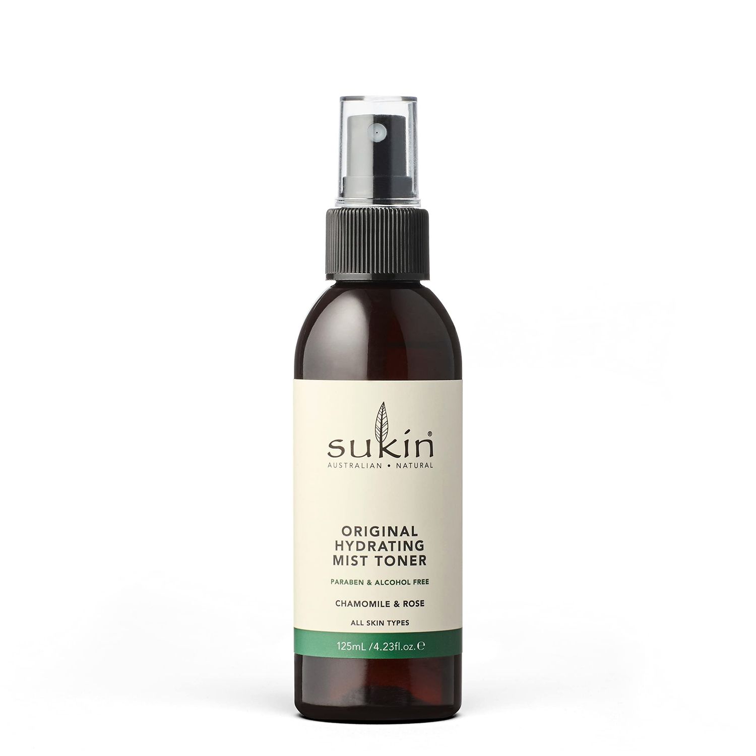 Sukin Organics Hydrating Mist Toner, Rosewater Facial Mist Spray, Refreshing Skin Care Routine for Face &amp; Neck, Suitable for All Skin Types, 4.23 Fl Oz