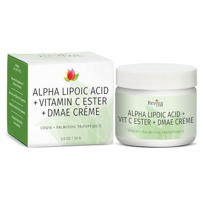 Reviva Labs DMAE Cream with Alpha Lipoic Acid, Vitamin C Ester - DMAE Lift and Firm Cream for Neck and Face - Skin Firming and Moisturizing Cream
