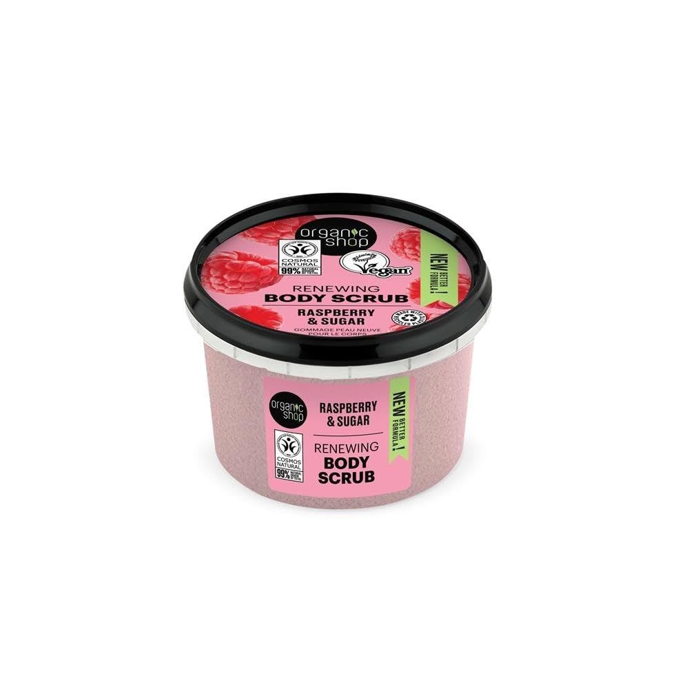 Organic Shop Body Scrub Natural Raspberry Cream and Sugar 250ml