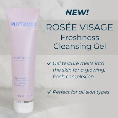 PHYTOMER Rose Visage Face Cleansing Gel | Daily Facial Cleanser & Makeup Remover | With Rose Water | 95% Natural Ingredients | Sustainable & Eco-Friendly Skin Care | 250ml