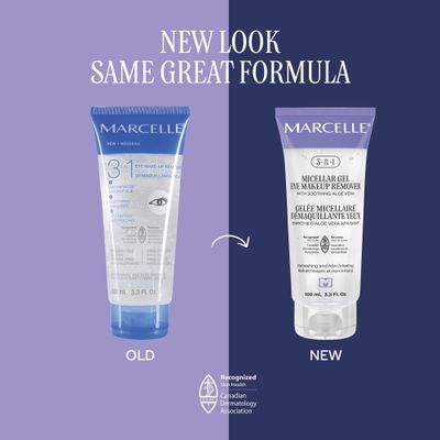 Marcelle 3-in-1 Micellar Gel Eye Makeup Remover, Hypoallergenic and Fragrance-Free, 3.3 fl oz