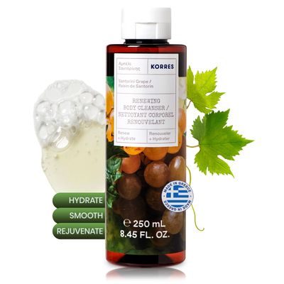 KORRES Renewing Body Cleanser, Santorini Grape, 8.45 fl. Oz.