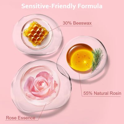 ZENILA Hard Wax Beads with 30% Beeswax for Sensitive Skin, Waxing Beads for Hair Removal, Bikini, Face, Eyebrow, Lip, underarms, Painless Wax Beans for Women, Bulk for All Body, Pink, 1LB