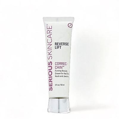 Serious Skincare Reverse Lift CORREC-CHIN - Firming Cream for Double Chin, Neck and Jawline - Tighten Loose and Sagging Skin - Anti Wrinkle Moisturizer with Glaucine - Hydrolyzed Collagen - 2 Fl. Oz.