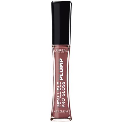 L&#39;Oreal Paris Infallible Pro Gloss Plump Lip Gloss with Hyaluronic Acid, Long Lasting Plumping Shine, Lips Look Instantly Fuller and More Plump, Radiant Mauve, 0.21 fl. oz.