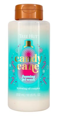 Tree Hut Candy Cane Moisturizing Foaming Gel Wash | Cleanse &amp; Soothe Skin Without Stripping Moisture | Made with our Hydrating Oil Complex | Limited Edition Holiday | 18 fl oz.