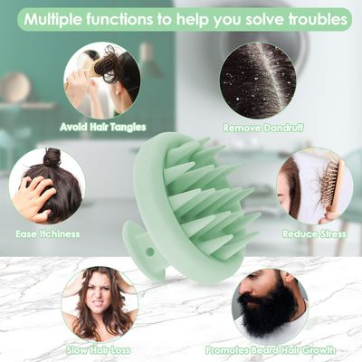 VWMYQ Soft Silicone Hair Scalp Massager Shampoo Brush, Upgraded Hair Scalp Scrubber for Dandruff Removal for Wet Dry Hair Scalp Brush Easily Reach The Root of Thick Curly Hair Scalp Massager Hair