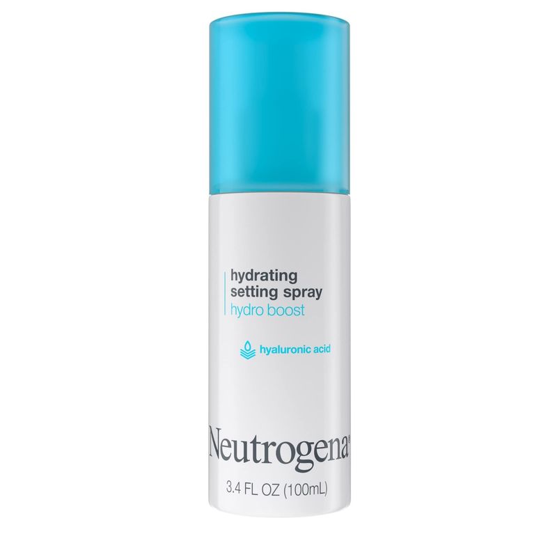 Neutrogena Hydro Boost Hydrating Makeup Setting Spray with Hyaluronic Acid, Longwear Makeup Setting Facial Mist for Smooth, Glowing, Dewy Skin, Non-Comedogenic &amp; Hypoallergenic, 3.4 fl. oz