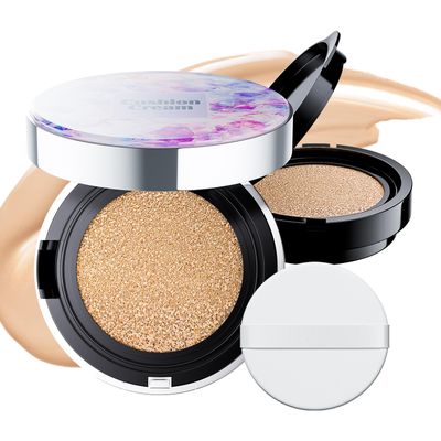 Ursoulney Mushroom Head Air Cushion CC Cream - BB Cream Foundation Makeup Moisturizing Concealer Long-Lasting, Cushion Foundation Full Coverage Self Adjusting (Natural, 1 PCS)