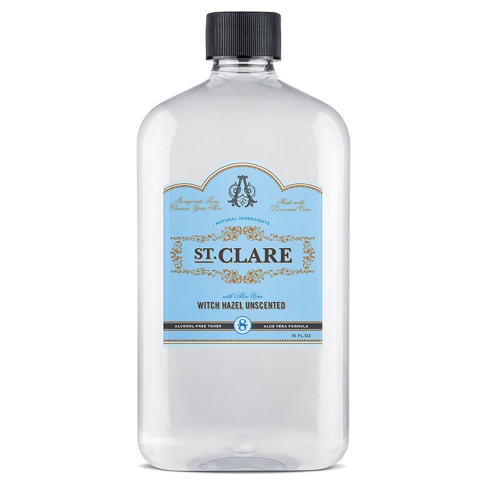 St Clare Alcohol Free Witch Hazel Facial Toner - Organic Witch Hazel Toner with Aloe Vera for Face and Skin - Witch Hazel Alcohol Free and Fragrance Free, Unscented Toner Witch Hazel, 16 Ounce