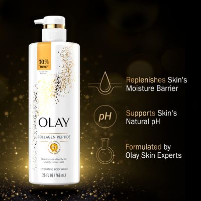Olay Cleansing &amp; Firming Body Wash for Women with Vitamin B3 and Collagen, Younger &amp; Healthier Looking Skin, Fast Absorbing Formula, 26 fl oz