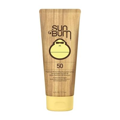 Sun Bum Original Moisturizing Sunscreen SPF 50 Lotion|Reef Friendly Broad Spectrum UVA/UVB Protection|Water Resistant &amp; Non-Greasy Protection,Hypoallergenic,Paraben Free,Gluten Free|SPF 50 6ozTube