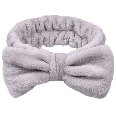 Spa Headband, Bow Makeup Headband for Washing Face, High Elasticity Bowknot Coral Fleece Skincare Headbands for Women Girls