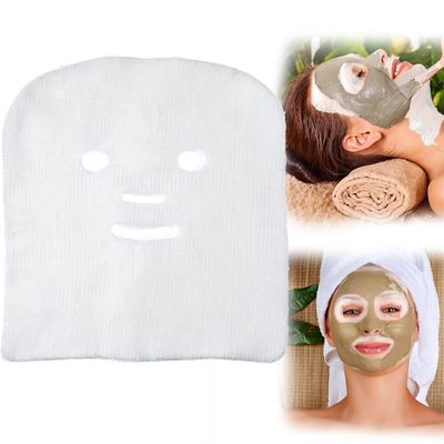 Leelosp 100 Pieces Gauze Mask Large Precut Gauze Face Masks Soft Gauze Face Pads White Net Face Gauze Mask Natural Spa Gauze Facial Mask Facial Skin Paper Sheet Gauze for Home Beauty Salon DIY