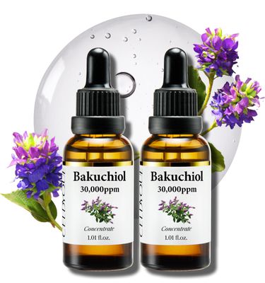 Korean Bakuchiol Concentrate Mix-in Serum 30,000 ppm - High Potency Retinol Alternative | Wrinkle Reduction Skin Firming &amp; Smoothing - Anti-Aging Sensitive Skin Vegan &amp; Cruelty-Free Non-GMO 2 oz