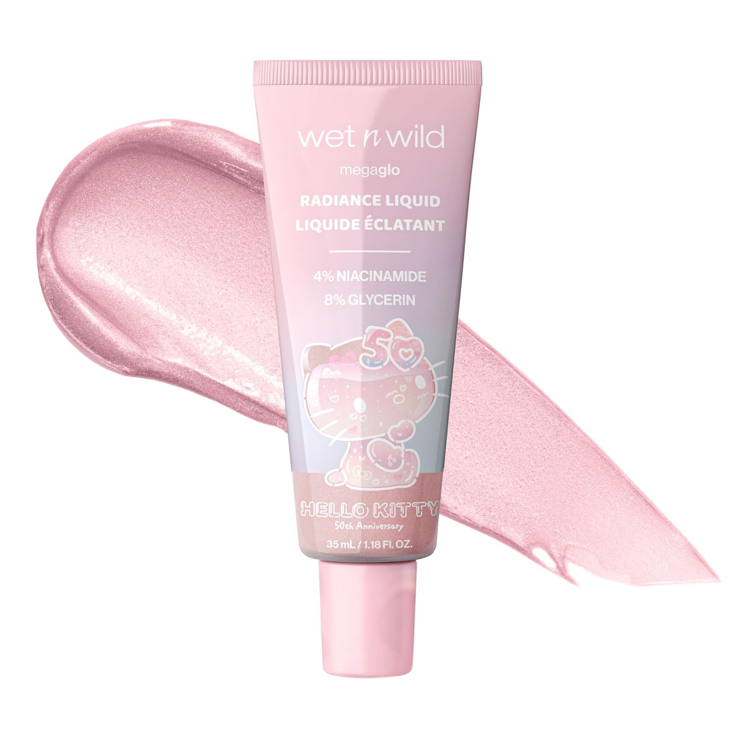 wet n wild Hello Kitty Radiance Liquid, Nourishing Niacinamide &amp; Glycerin Infused Formula, Natural Multi-Functional Glow, Cruelty-Free &amp; Vegan