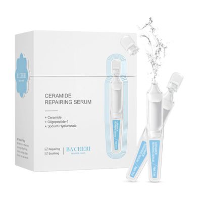 Repairing &amp; Hydrating Face Serum with Ceramide NP, Hyaluronic Acid, Carnosine &amp; Vitamin E | Moisturizing Ampoules for All Skin Types | Anti-Aging &amp; Soothing Serum, 15 Pcs/Box