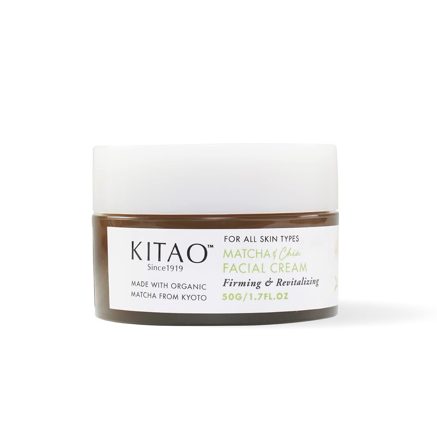 KITAO Matcha Facial Cream Moisturizer from Japan, Organic Day &amp; Night Cream Anti Aging Skincare for Women &amp; Girls, 1.7 fl oz/50g