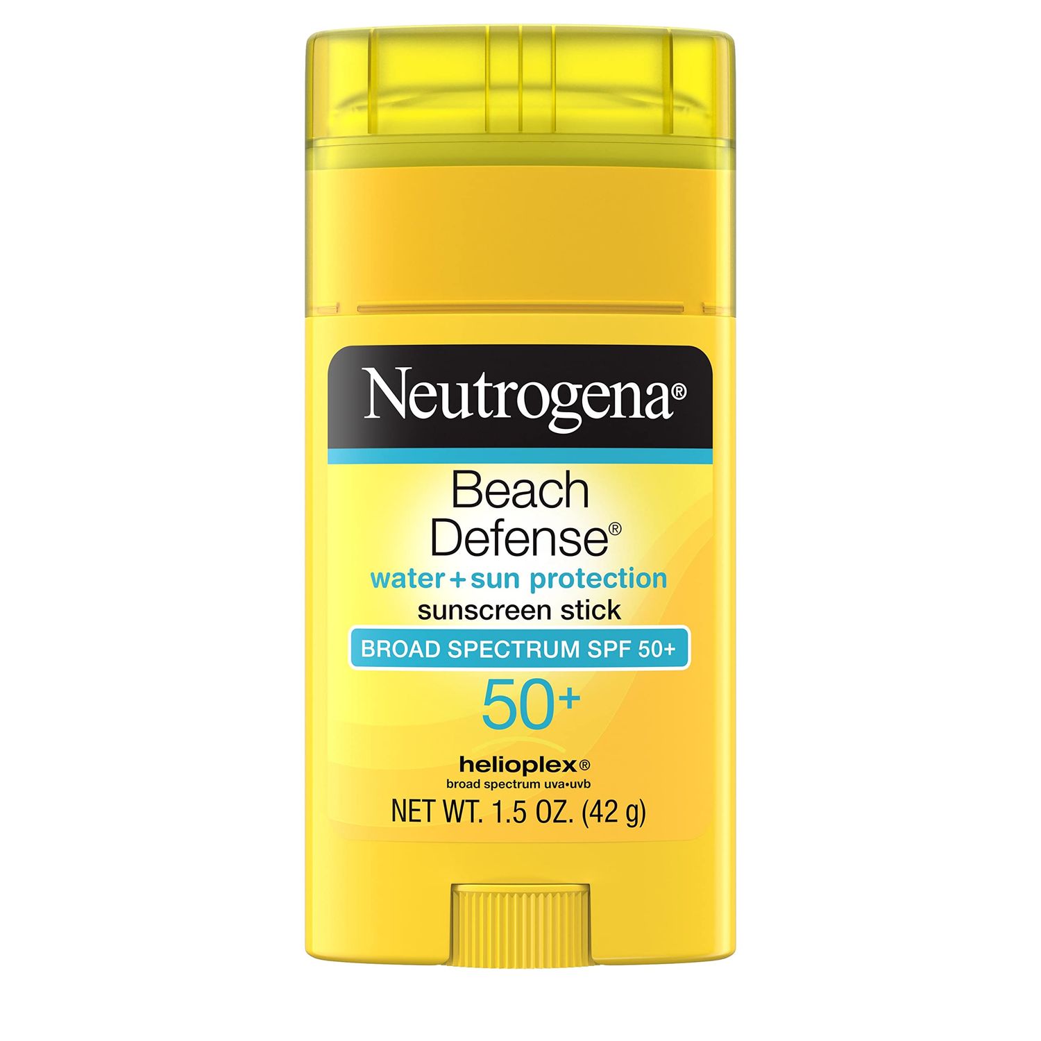 Neutrogena Beach Defense Water-Resistant SPF 50+ Sunscreen Stick, Broad Spectrum UVA/UVB Protection, PABA- &amp; Oxybenzone-Free Face &amp; Body Sunscreen Stick, Hands-Free Application, 1.5 oz