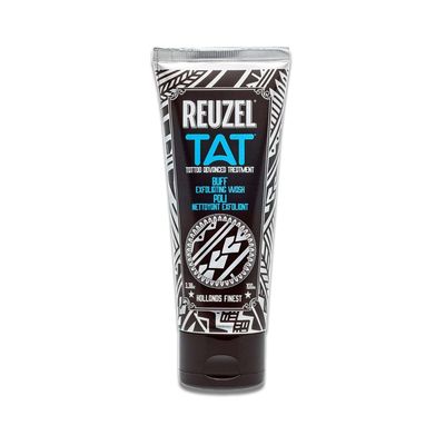 REUZEL Buff Exfoliating Wash, Gentle Tattoo Cleanser Scrub, Brightens, Smooths, Reveals Definition and Color, Non-Damaging, Vegan Formula, 3.38 oz