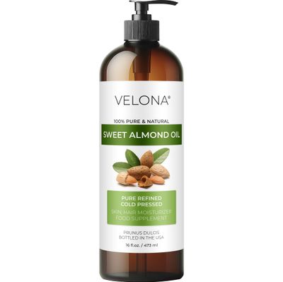 velona Sweet Almond Oil - 16 oz | 100% Pure and Natural Carrier Oil | Refined, Cold Pressed | Skin, Hair, Body &amp; Face Moisturizing | Use Today - Enjoy Results