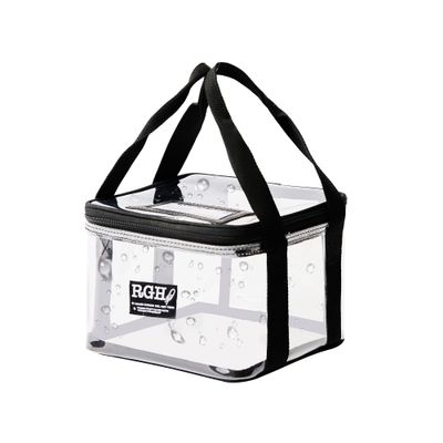 Rough Enough Clear Makeup Bag Travel Toiletry Bag Cosmetic Organizer Case with Zipper Portable Handle for Skin Care Travel Essentials Storage Leakproof Black