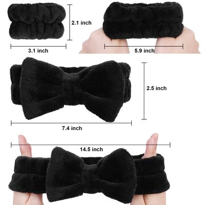 Zealoire 6 Pcs Spa Headband Wristband Set for Washing Face, Makeup Headband Skincare Headband Wrist Bands for Washing Face Wristbands (Grey, Blue)