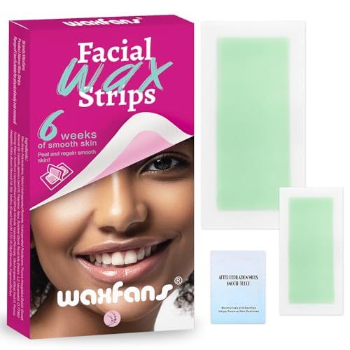 Wax Strips for Face &amp; Body - 60 Wax Strips: 40 Face Wax Strips &amp; 20 Body Wax Strips for Women and Men - Suitable for All Skin and Hair Colors - 4 Soothing Wipes (60 count)