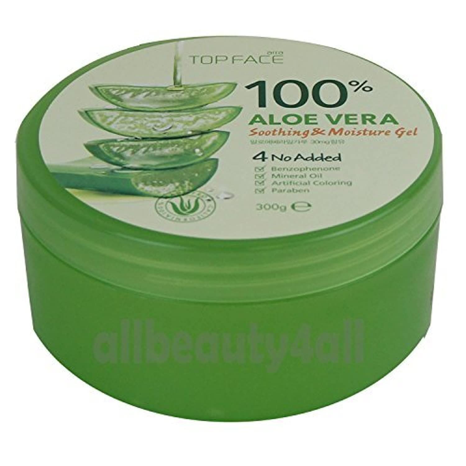 TOPFACE 100% Aloe Vera Soothing &amp; Moisture Gel 300g,10.58 oz (Made in Korea)
