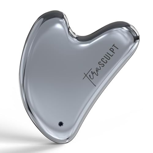 TeraSCULPT Terahertz Gua Sha Tool | Guasha Stone for Lymphatic Drainage, Face &amp; Body Sculpting | Reduces Tension &amp; Puffiness | Natural Skincare Massage Scraper for Womens Beauty Routine