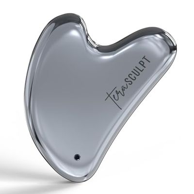 TeraSCULPT Terahertz Gua Sha Tool | Guasha Stone for Lymphatic Drainage, Face &amp; Body Sculpting | Reduces Tension &amp; Puffiness | Natural Skincare Massage Scraper for Womens Beauty Routine