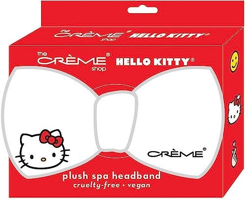 The Creme Shop x Hello Kitty &quot;Classic White&quot; Teddy Headyband, Spa Headband for Washing Face, Skincare Headbands, Soft &amp; Fluffy Headbands for Women