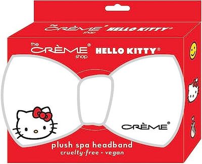 The Creme Shop x Hello Kitty &quot;Classic White&quot; Teddy Headyband, Spa Headband for Washing Face, Skincare Headbands, Soft &amp; Fluffy Headbands for Women