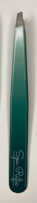 Spa-Rific Slant Tweezers, Handmade Tweezers for Women, Precise Tweezers for Men, Eyebrow Tweezers for Women, 25-Degree Angle for Shaping Eyebrows &amp; Grooming Contours of Face (Teal Ombre)