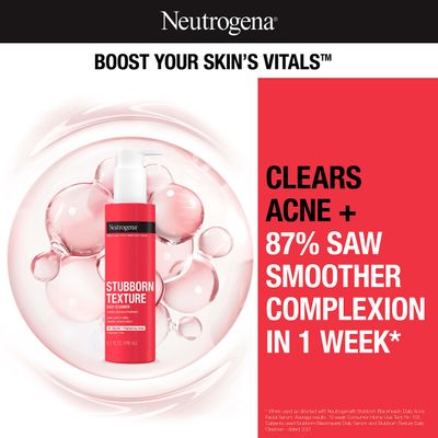 Neutrogena Stubborn Texture Daily Acne Facial Cleanser, Salicylic Acid Face Wash + Glycolic &amp; Polyhydroxy Acids, Fragrance-Free, 6.3 fl. oz