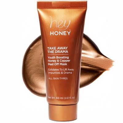 Hey Honey Skincare Take Away The Drama | Age Defying Honey &amp; Copper Exfoliating Peel-Off Facial Mask | Skin Britgthning &amp; Elasticity Boost, All Skin Types | 2 Oz