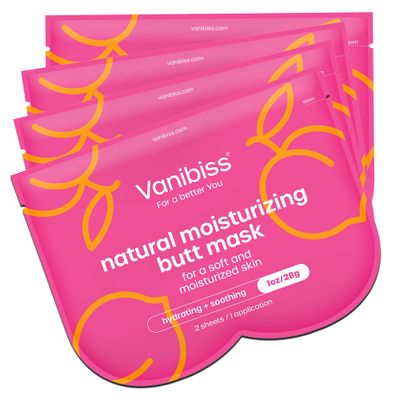 Vanibiss Butt Mask - Moisturizing Butt Mask for Women - Hydrating &amp; Soothing Beauty Mask for Your Bum - Collagen Mask Skincare for Buttocks (4 Pack)