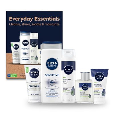 NIVEA MEN Complete Collection Skin Care Set for Sensitive Skin, 5 Piece Set
