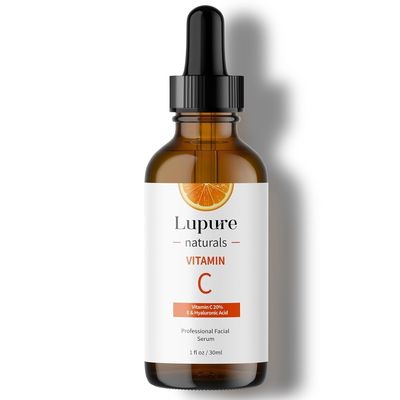 Lupure Professional Vitamin C Face Serum 20%, Anti Aging Facial Super Vit C Serum with Ascorbic Acid Hyaluronic Acid &amp; Vitamin E for Dark Spots, Skin Care, Christmas Gift &amp; Stocking | 1 Fl. Oz