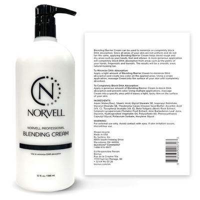 Norvell Pro Blending DHA Barrier Cream For Spray Tanning, 32 Fl. Oz.