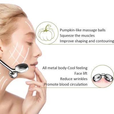 Yeamon Face Massager, Metal Face Roller Gua Sha Massage Tool for Face Neck Eye Body Skin Care, Facial Roller Gifts for Her, Women and Girl