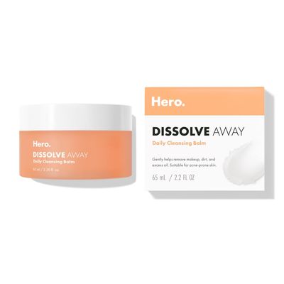 HERO COSMETICS Dissolve Away Daily Cleansing Balm - Helps Remove Makeup and Grime - Wont Clog Pores - Suitable for Sensitive and Acne-Prone Skin (2.2 fl oz)