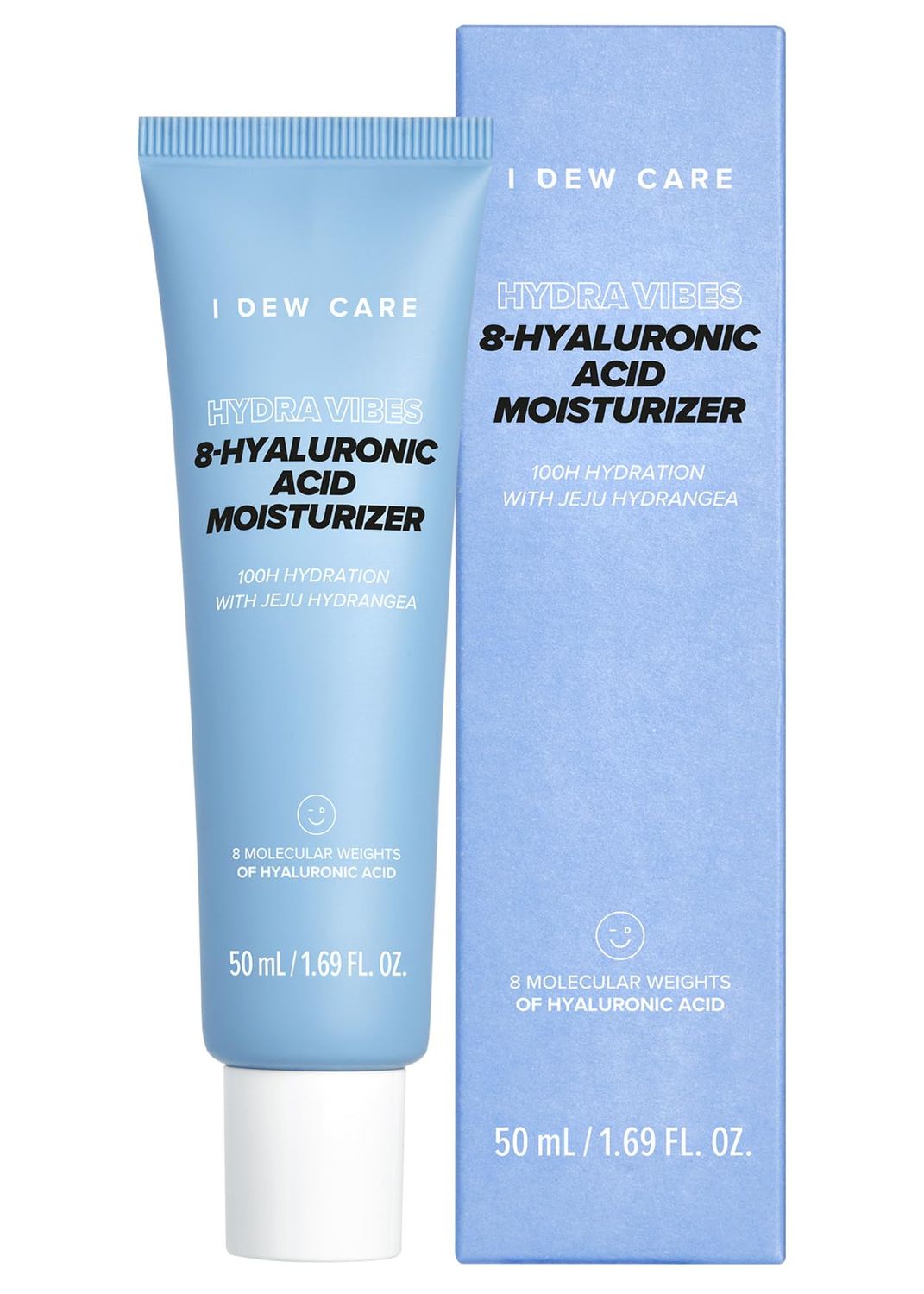 I DEW CARE Hydra Vibes 8-Hyaluronic Acid Moisturizer | Hyaluronic Acid Face Moisturizer, Hypoallergenic Formula, Korean Skin Care, Glass Skin, Vegan, Cruelty-Free, 50 mL, 1.69 fl. oz.