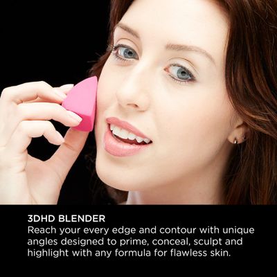 Sigma Beauty 3DHD Makeup Blender | Professional Makeup Sponge with Angled Edges | Prime, Conceal, Sculpt &amp; Highlight | Vegan, Cruelty Free, Pink