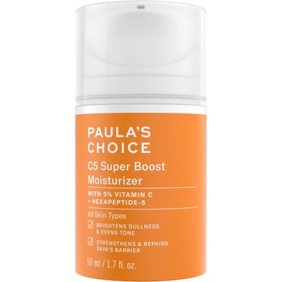 Paula&#39;s Choice C5 Super Boost Moisturizer with 5% Vitamin C &amp; Squalane, Daily Face Lotion for Discoloration, Uneven Tone, Fine Lines &amp; Acne-Prone Skin, Fragrance-Free &amp; Paraben-Free