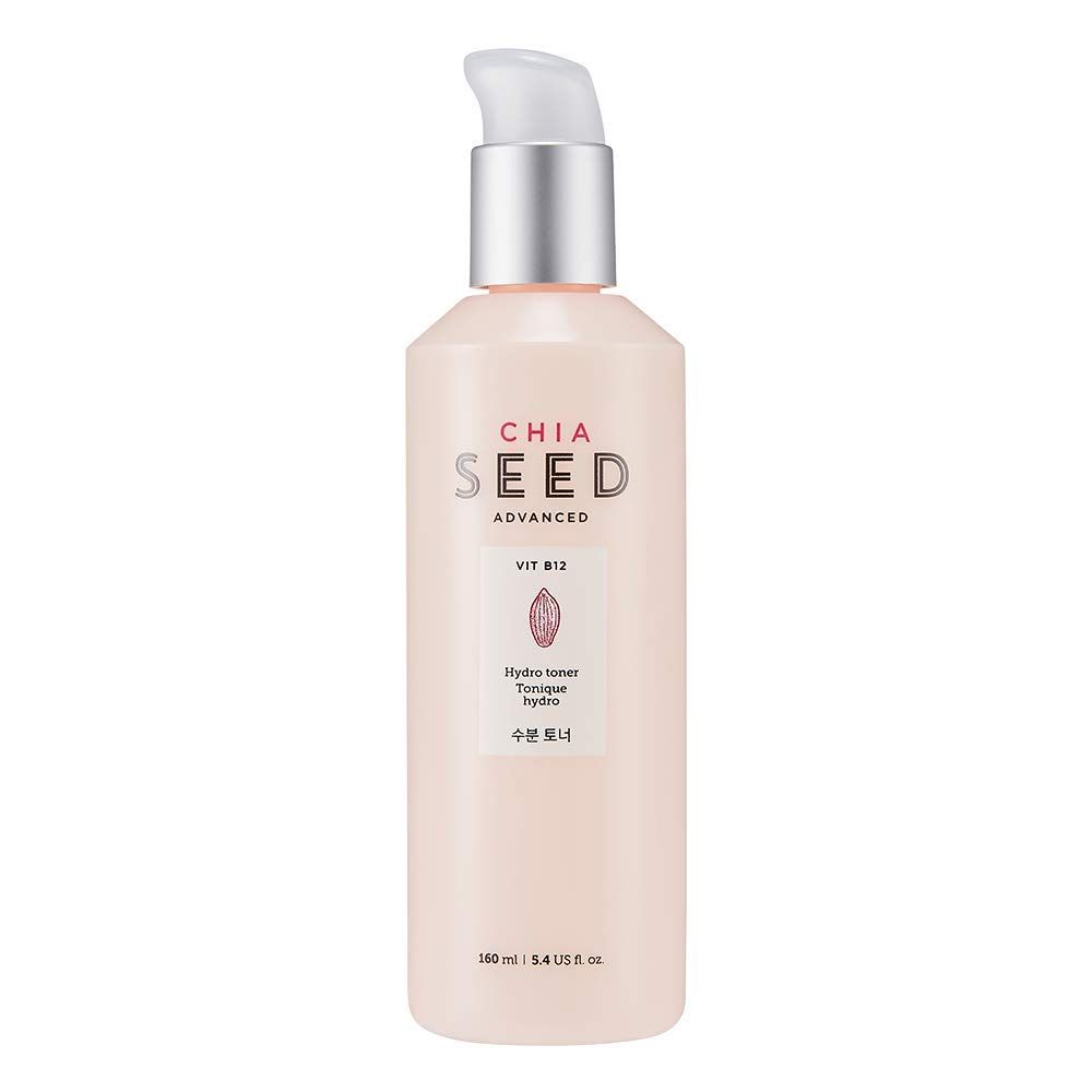 The Face Shop Chia Seed Hydro toner | Soft Hydrating Lotion for Dry Skin Moisture &amp; Comfort | Formulated with Chia Seed &amp; Vitamin B12 for Intense, Upgraded &amp; Hydrating Care, 5.4 Fl Oz