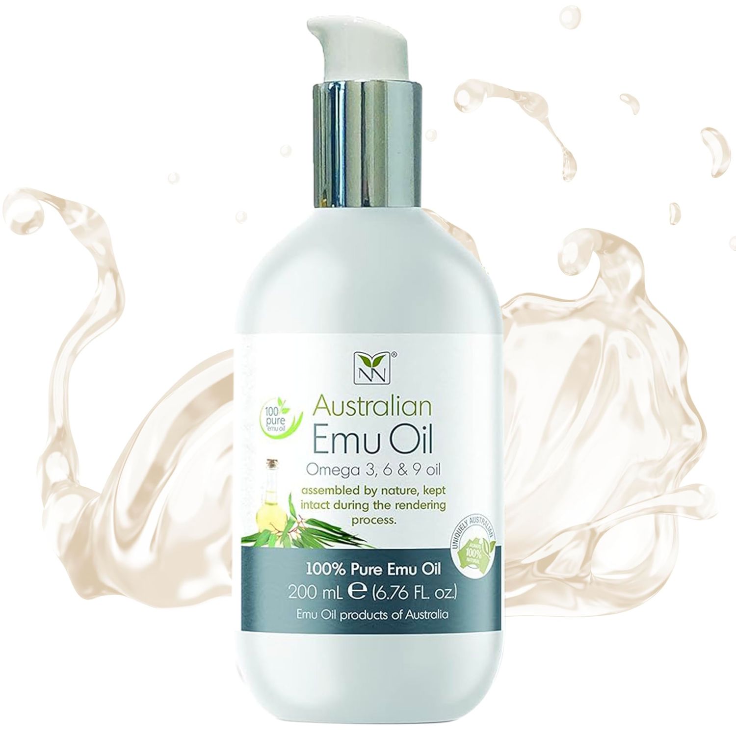 Y-Not Natural - Organic Pharmaceutical 100% Pure Emu Oil 200ml | Free Range Aboriginal Omega 3, 6 &amp; 9 Oil/Scented for Hypoallergenic Skin Care, Hair and Healing | All Natural