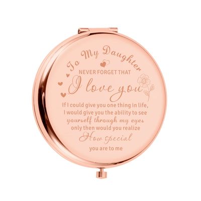 NUBARKO Stocking Stuffers for Teens Daughter from Mom Cute for Daughter from MomBirthday Gifts for Girls Valentines Wedding Graduation Gifts for Women Granddaughter Compact Makeup Mirror Gift